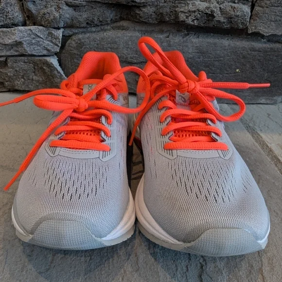 Asics Women's Gray and Orange Running Shoes - Picture 2 of 4